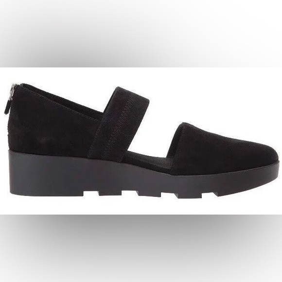 EILEEN FISHER Black Marlow Mary Jane Wedge Loafers - Picture 4 of 8